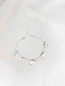 Pulseira Personalizada 5 Coração Ponto De Luz