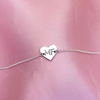 Pulseira Personalizada Coração Iniciais