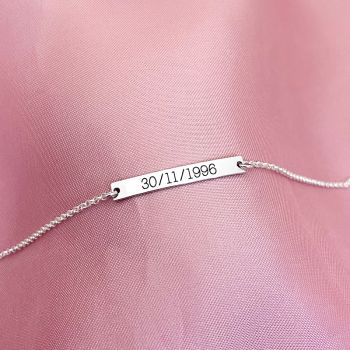 Pulseira Plaquinha Personalizada Data