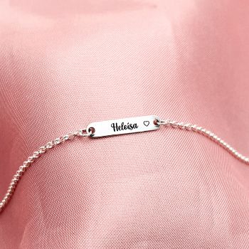 Pulseira Infantil Nome Mini Plaquinha
