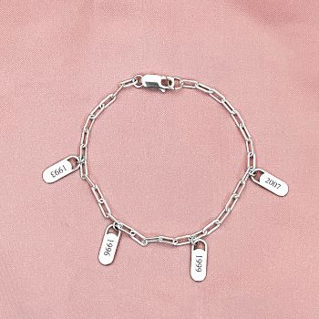 Pulseira Elo Alongado 4 Plaquinhas Data