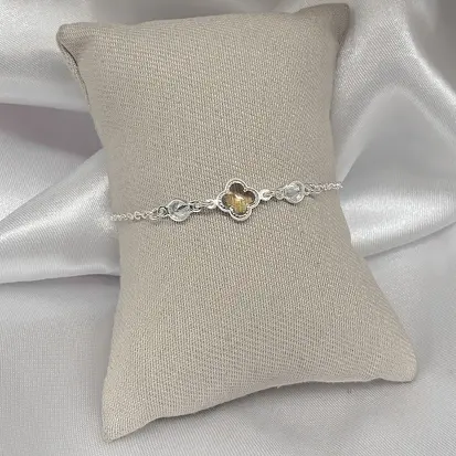 PULSEIRA VAN CLEEF AMARELO 2 ZIRCÔNIAS
