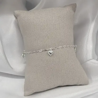PULSEIRA 2 ZIRCONIAS AZUL BEBÊ 1 CORAÇÃO