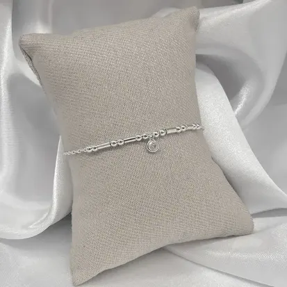 PULSEIRA TUBINHO BOLINHA ZIRCONIA PEND MEIO