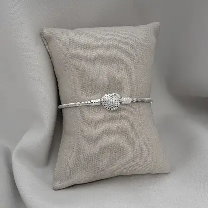 PULSEIRA PANDORA CORAÇÃO CRAVEJADO 13,5/15/16