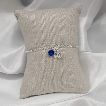 PULSEIRA PATUA LUA ESTRELA ZIRC AZUL