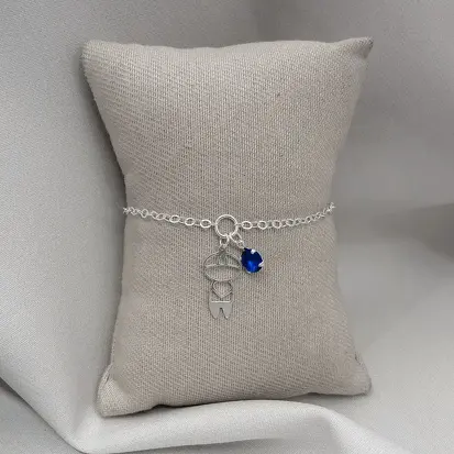 PULSEIRA MENINO VAZADO ZIRCONIA AZUL