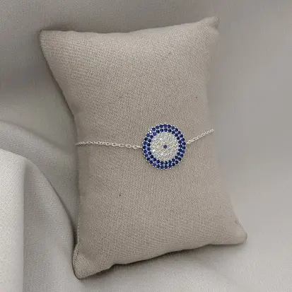 MANDALA CRAVEJADO DETALHE AZUL AMARELO CRISTAL