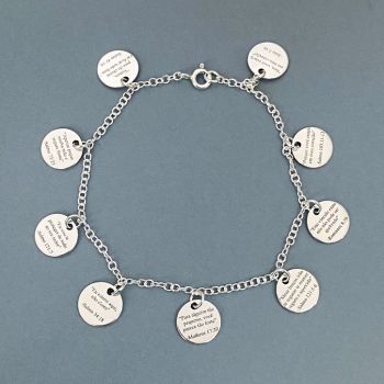 Pulseira 9 Medalhas Versiculos Biblia